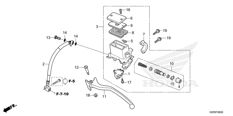 Break Master Click Rear brake master cylinder No 46 | Honda-AUMIOT.com