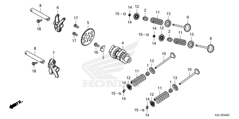 Arbre a cames/soupape No 1