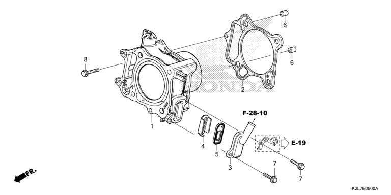 Cylindre/anche soupape No 1