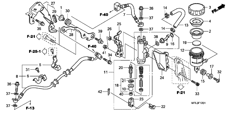 Rear brake mastercylinder (cbr1000ra) No 1