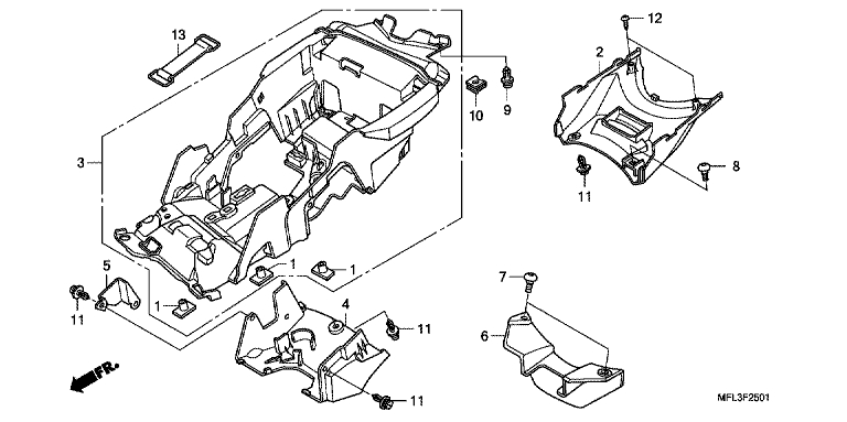 Garde-boue arriere (cbr1000ra) No 1