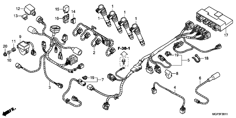 Faisceau secondaire (cbr1000ra/sa) No 1