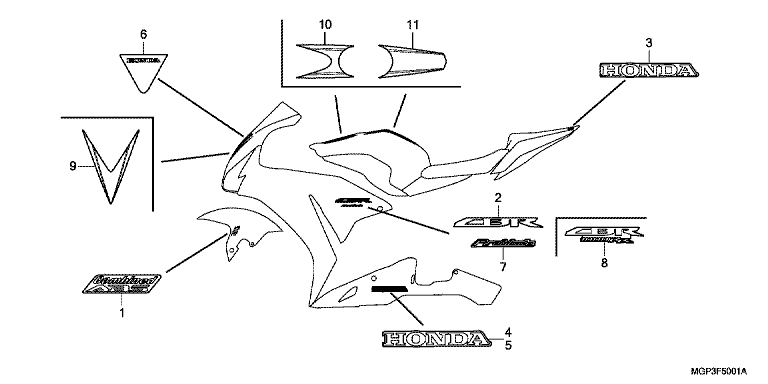 Rayure/marque (cbr1000rrd/e/rad/e) No 1
