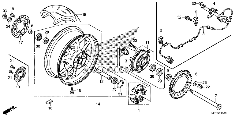 Roue arriere No 5476