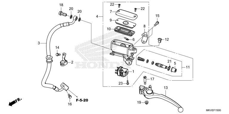 Break Master Click Rear brake master cylinder No 14 | Honda-AUMIOT.com