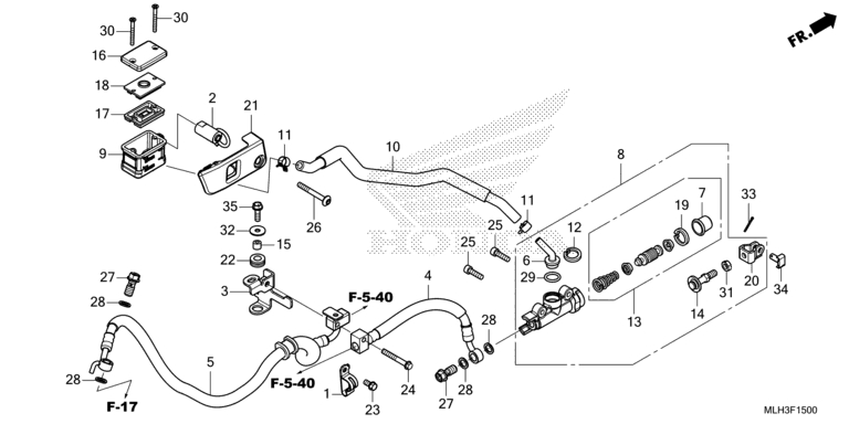 Break Master Click Rear brake master cylinder No 19 | Honda-AUMIOT.com
