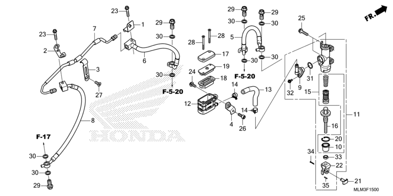 Break Master Click Rear brake master cylinder No 117 | Honda-AUMIOT.com