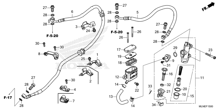 Break Master Click Rear brake master cylinder No 22 | Honda-AUMIOT.com
